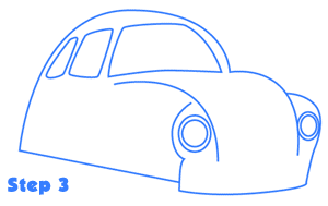 Step 3 to draw cartoon car