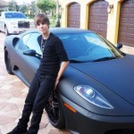 Justin Bieber and his car